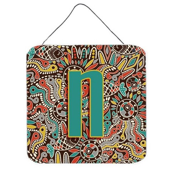 Micasa Letter N Retro Tribal Alphabet Initial Wall and Door Hanging Prints MI893002